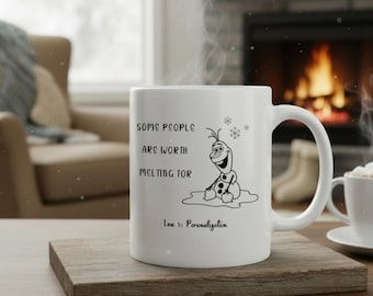 Olaf Personalized Mug Winter Coffee Cup Disney Inspired Mug for Couples Romantic Mug Frozen Mug for Holiday Gift Custom