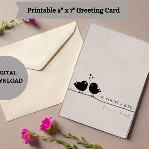 Tarjeta Si eres un pájaro, yo soy un pájaro: tarjeta romántica de aniversario de The Notebook, Allie & Noah, regalo de San Valentín