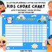 Colorful Kids Chore Chart PDF, Printable &amp; Downloadable, 4 Color ...