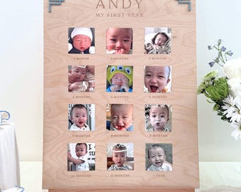 First Year Photo Sign | Doljanchi, Korean First Birthday 첫돌, Baekil 백일 100th Day | Personalized Wood Decor