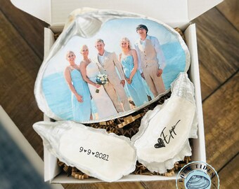 Custom Wedding Photo Shell Gift Box: Personalized Anniversary Keepsake