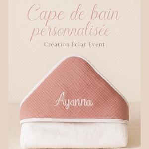Personalized baby bath cape EMBROIDERED cotton gauze hood glove baby bath exit gift birth offer event party