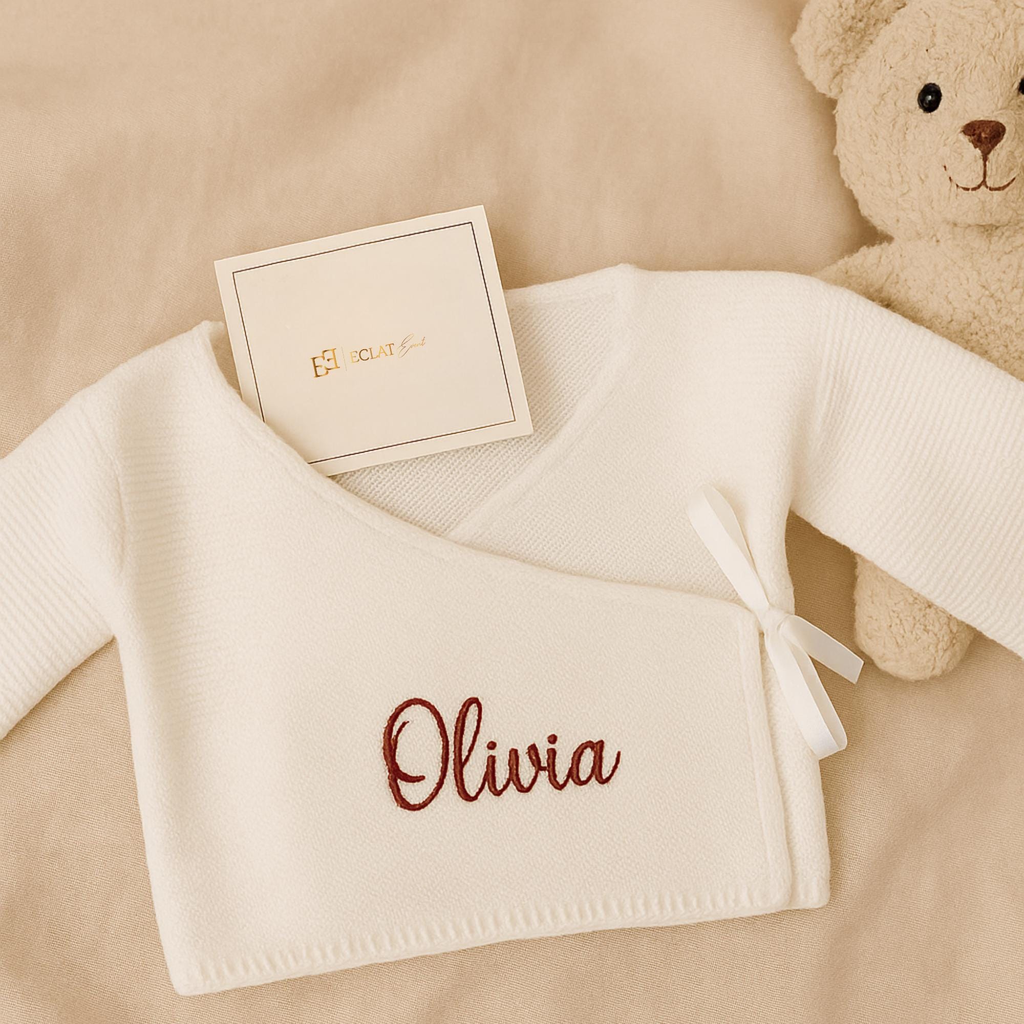 Gilet Bébé Brodé Personnalisable - Avec Ton Message Texte, Garçon Ou Fille