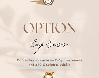 Option Express – Confection prioritaire 2-3 jours – Livraison rapide – Gigoteuse, plaid, protège carnet, cadeau naissance personnalisé