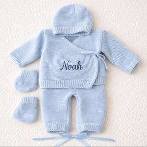 Set personalizzato per neonati con nome ricamato o floccato – regalo per baby shower – set per neonati 0-3 mesi – idea regalo per neonati