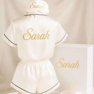 Coffret BRIDE personnalisée, PYJAMA SHORTY en satin, cadeau futurs mariés, cadeau, boite personnalisée, coffret cadeau pour mariée