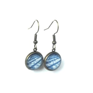 Handmade Cyanotype Earrings Unique Pair Railways
