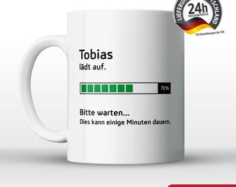 Tobias lädt auf - Lustig Tasse Becher Geschenkidee - Geschenkidee Kaffee-Becher Kaffeetasse mit Spruch lustig Humor Witztasse witzig