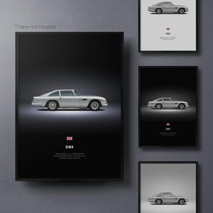Aston Martin DB5 1963 - Car Poster Print | Automotive Wall Art | Car Lover Gift | Wall Art for Kids, Boys Room, Home Office