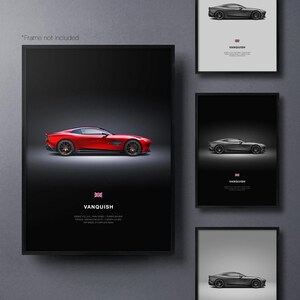 Aston Martin Vanquish 2024 - Car Poster Print | Automotive Wall Art | Car Lover Gift | Wall Art for Kids, Boys Room, Home Office