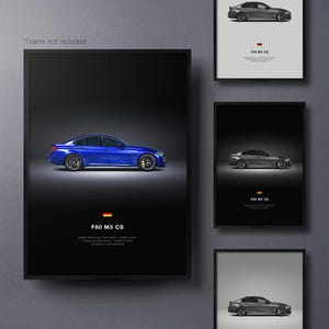 BMW F80 M3 CS - Car Poster Print | Automotive Wall Art | Car Lover Gift | Wall Art for Kids, Boys Room, Home Office