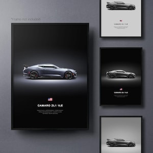 Chevrolet Camaro ZL1 1LE - Car Poster Print | Automotive Wall Art | Car Lover Gift | Wall Art for Kids, Boys Room, Home Office