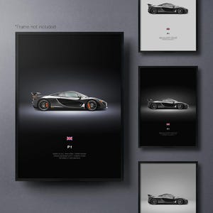 McLaren P1 - Car Poster Print | Automotive Wall Art | Car Lover Gift | Wall Art for Kids, Boys Room, Home Office