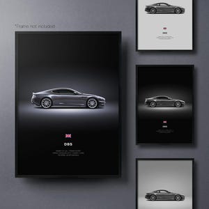 Aston Martin DBS 2008 - Car Poster Print | Automotive Wall Art | Car Lover Gift | Wall Art for Kids, Boys Room, Home Office