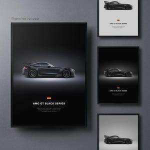 Mercedes-AMG GT Black Series - Poster auto / Arte murale automobilistica / Regalo per amanti delle auto / Arte murale per bambini, cameretta dei ragazzi, ufficio a casa