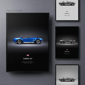 Shelby Cobra 427 - Car Poster Print | Automotive Wall Art | Car Lover Gift | Wall Art for Kids, Boys Room, Home Office