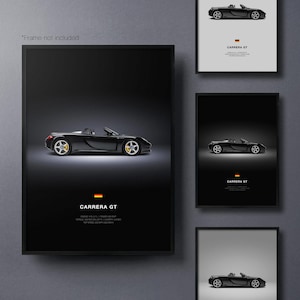 Porsche Carrera GT - Car Poster Print | Automotive Wall Art | Car Lover Gift | Wall Art for Kids, Boys Room, Home Office image 1