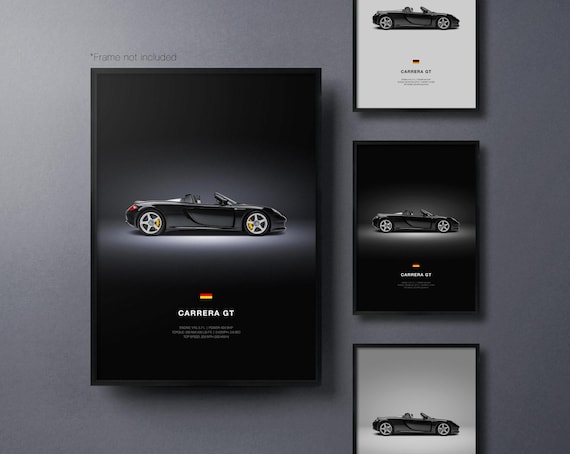 Porsche Carrera GT - Car Poster Print | Automotive Wall Art | Car Lover Gift | Wall Art for Kids, Boys Room, Home Office