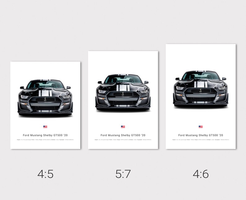 Ford Mustang Shelby GT500 Poster Print Car Poster Car Wall Art - Etsy
