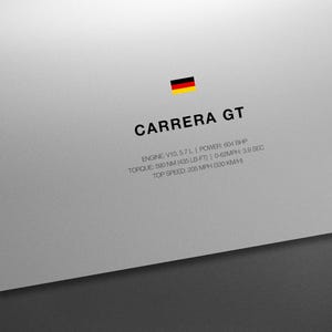 Porsche Carrera GT - Car Poster Print | Automotive Wall Art | Car Lover Gift | Wall Art for Kids, Boys Room, Home Office image 3