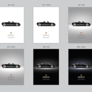 Porsche Carrera GT - Car Poster Print | Automotive Wall Art | Car Lover Gift | Wall Art for Kids, Boys Room, Home Office image 2