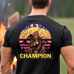 Men&#39;s Bigfoot Sasquatch Cotton Crew Tee, Gift for Him, Gift for Boyfriend, Gift for Husband, Gift for Brother, Men’s Graphic Tee, Funny Tee