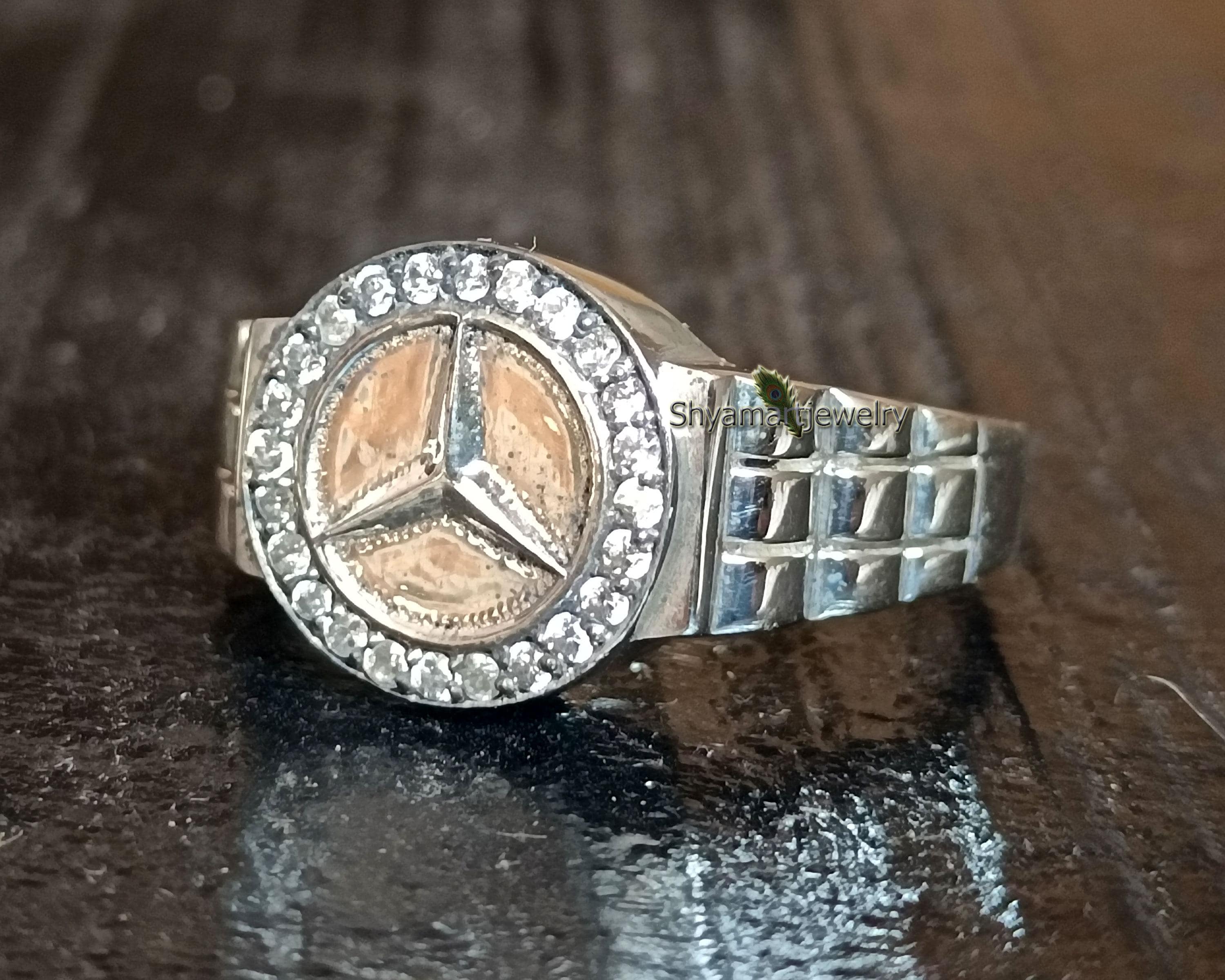 Diamond Ring 18 Karat Gold Mercedes Benz Ring Benz Ring Gold