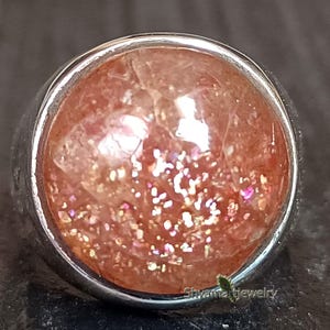 Anillo de piedra solar en plata de ley: sello Art Déco para hombre