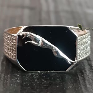 Jaguar ring for men and women with 925 Sterling Silver, Signet Ring, Jaguar Signet Ring, Anniversary Gifts, Men&#39;s Ring,  Wedding Gifts