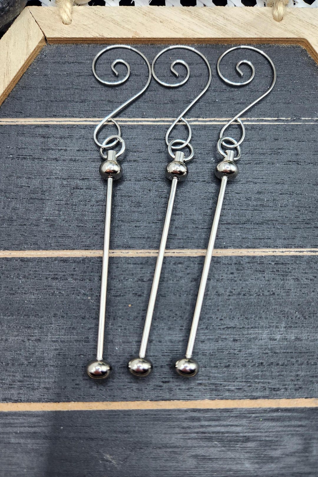 Bar Ornaments for Beads, Pack of 6 Silver Bars, Silicone Beads ...
