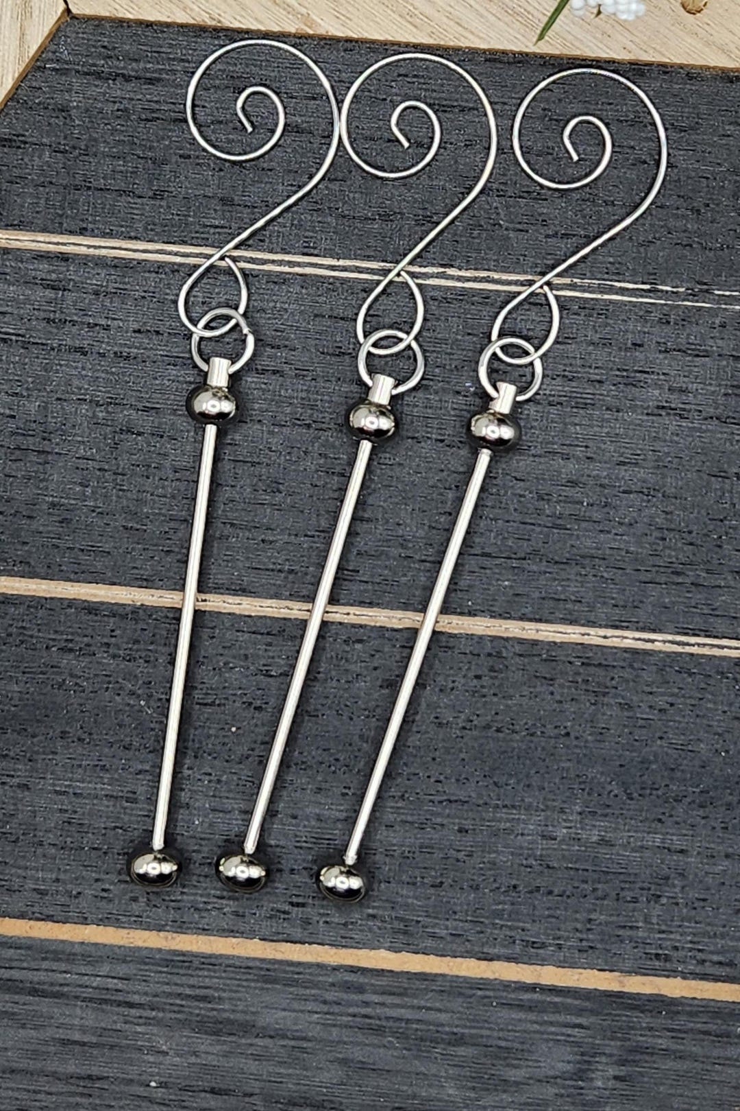Bar Ornaments for Beads, Pack of 6 Silver Bars, Silicone Beads ...