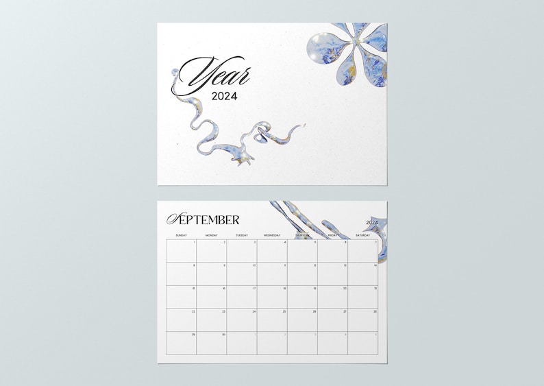 Modern Brutalist 2024 Monthly Calendar Printable Calendar Digital