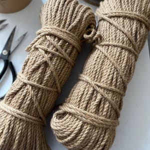 Natural Jute Rope 6mm –  Twine for Macrame, Crafts, Gift Wrapping, Sewing Projects, Rustic Home Decor – 10 Yards, jute rope for cat tree