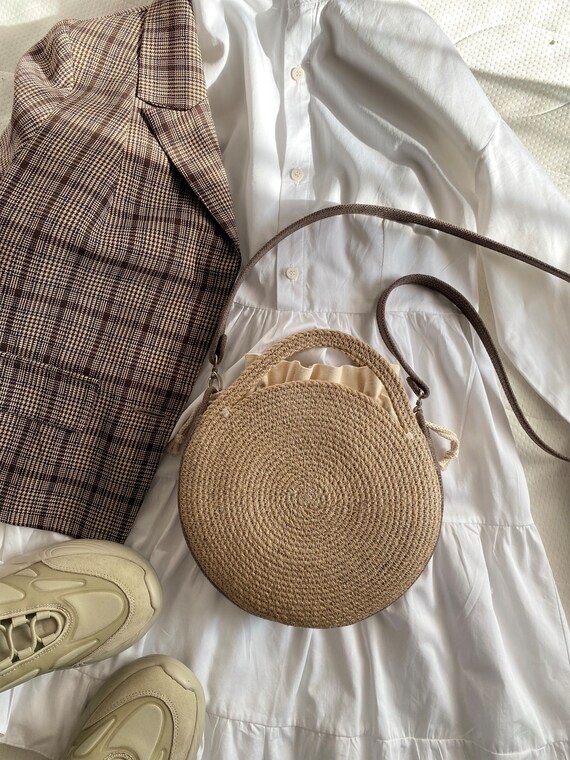 Jute Crossbody Bag Round Bag Rope Handbag Summer Bag Small Purse Jute Bag Etsy Canada