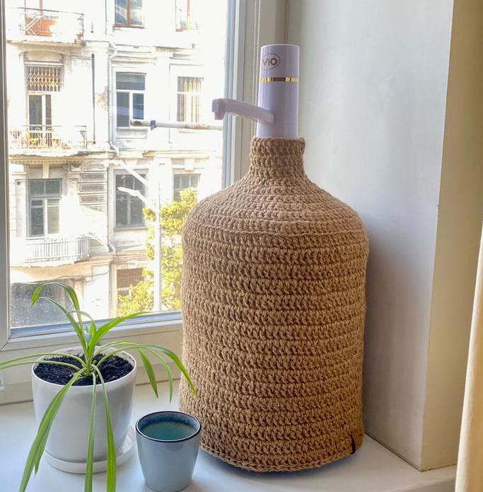 WATER GALLON COVER HandMade 18.9l, Decorative Water Bottle Cover, 19L Dispenser Sleeve, Jug Cover for 5-Gallon Bottle, Crochet Bottle Wrap