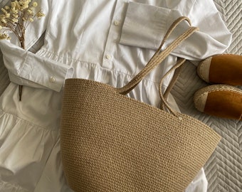 DIY Jute Rope Tote Bag Guide - Create Your Own Beach Bag with Zigzag Stitch PDF