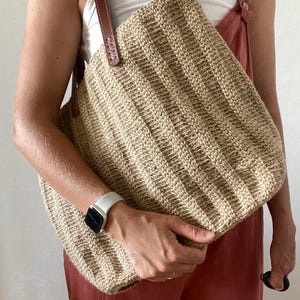 Handgemachte Jute häkeln Einkaufstasche: Umweltfreundlicher Markt Shopper