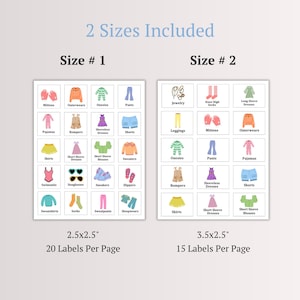 Pyjama Lable Kids Dresser Drawer Labels | Clothing Storage Organization (digital ...