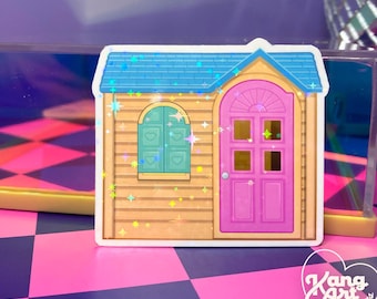 Y2K Nostalgia Playhouse Sticker, Kidcore Nostalgic Y2K Sticker, 90s Kid Holographic Sticker, 90s Water Bottle Sticker, Y2K Nostalgic Sticker