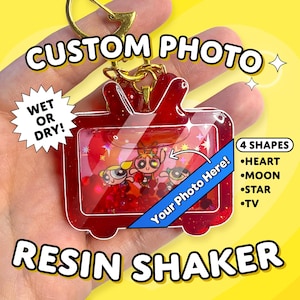 Custom Photo Shaker Charm, Personalized Resin Keychain, Custom Shaker Keychain, Custom Resin Keychain, Dry or Liquid Shaker Charm, Kawaii