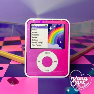 Y2K Music Player Holographic Sticker, Nostalgic Y2K Sticker, Cute Y2K Laptop Sticker, Water Bottle Sticker,Funny Laptop Sticker, Waterproof