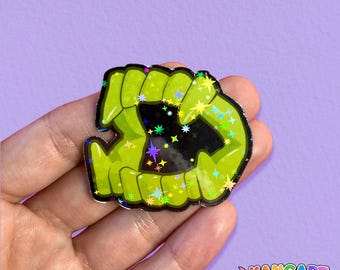 Halloween Vampire Fangs Sticker, Cute Halloween Sticker, Holographic Spooky Sticker, 90s Halloween Sticker, 90s Retro Halloween Sticker