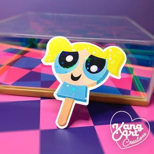 Y2K Bubbles Ice Cream Sticker, Powerpuff Girls Nostalgic Y2K Sticker, Powerpuff Girls Sticker, 90s Water Bottle Sticker, Nostalgic Sticker