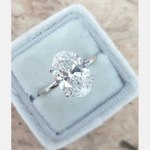 Perfect 3Ct Oval Cut Moissanite Engagement Ring, Solitaire Ring For Woman, Oval Anniversary Ring, 925 Silver Ring, Bridal Ring, Promise Ring