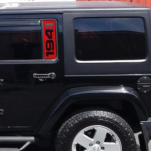 1941 Side Window Vinyl Decal Set - Fits 2006-2018 Jeep Wrangler JKU Models