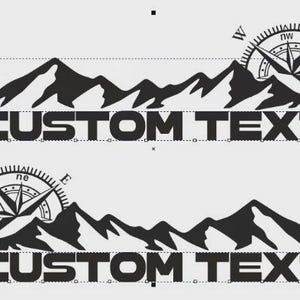Your Text Custom Lettering Mountain Decal - Fits any Jeep Wrangler or Others - Multiple Colors to Choose From