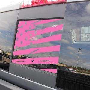 Distressed Usa Flag Sticker for Ram Truck Pickup Decal for Middle Window or Flat Surface Die Cut One Color USA Flag