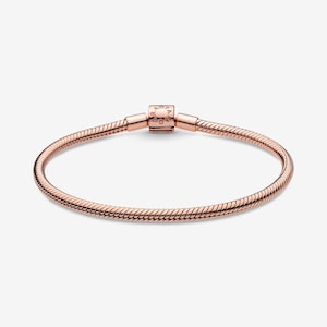 Rose Gold Snake Chain Bracelet, Rose Gold Charms Bracelet, Gift For Her, Rose Gold Jewelry, Charm Bangle, Personalised Bracelet, Gold Charm