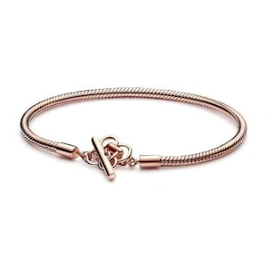 Rose Gold Charm Bangle: Personalized Pandora Style Bracelet
