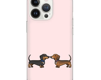 Daschund Phone Case Wiener dog Cover for iPhone 15 14 13 12, Samsung S24 S23 S22 A74 A54 A25 A15 A14, Pixel 8 Pro 7A